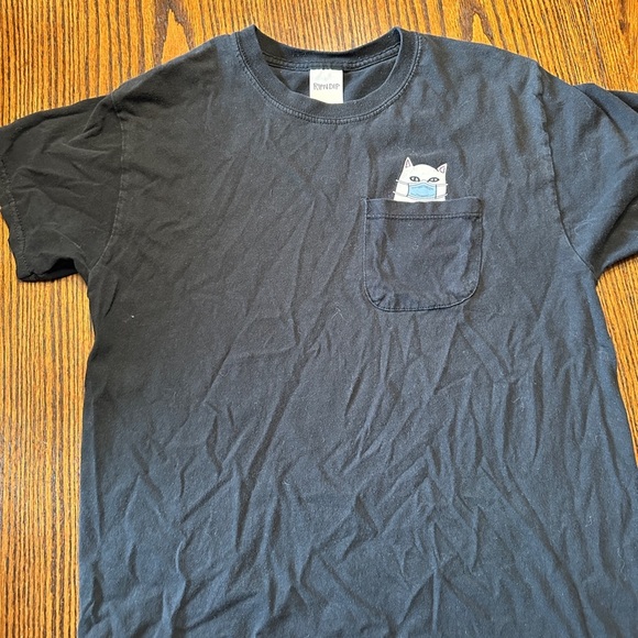 Ripndip Black Tee with Masked Cat Logo - Picture 2 of 4